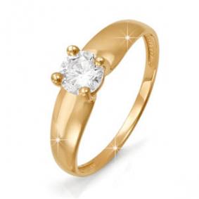 Золотое кольцо КЮЗ Del'ta D112948 с фианитом D112948 фото