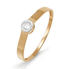 Золотое кольцо КЮЗ Del'ta D112954 с фианитом D112954 фото