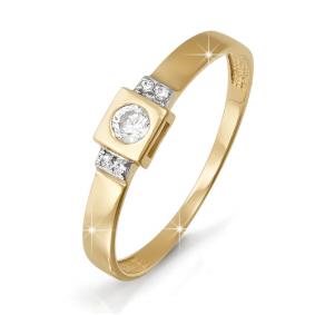 Золотое кольцо КЮЗ Del'ta D112956 с фианитом D112956 фото