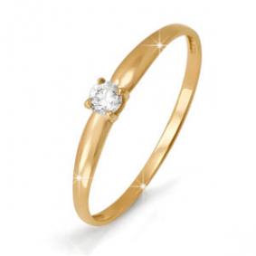 Золотое кольцо КЮЗ Del'ta D112957 с фианитом D112957 фото