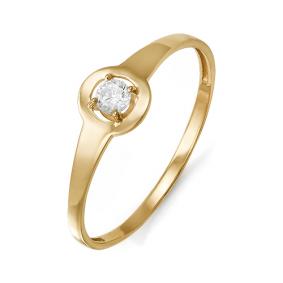 Золотое кольцо КЮЗ Del'ta D112969 с фианитом D112969 фото