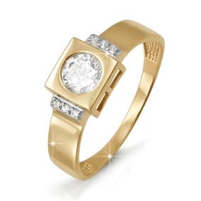 Золотое кольцо КЮЗ Del'ta D112977 с фианитом D112977 фото