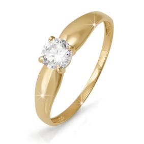 Золотое кольцо КЮЗ Del'ta D112978 с фианитом D112978 фото