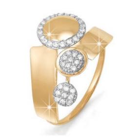 Золотое кольцо КЮЗ Del'ta D113007 с фианитом D113007 фото