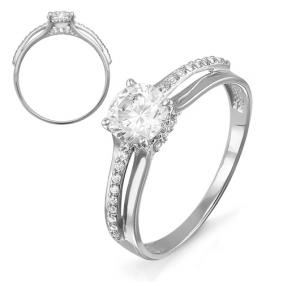 Кольцо из белого золота КЮЗ Del'ta D113021 с фианитом D113021 фото