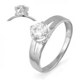 Золотое кольцо КЮЗ Del'ta D113026 с фианитом D113026 фото