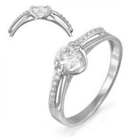 Кольцо из белого золота КЮЗ Del'ta D113058 с фианитом D113058 фото