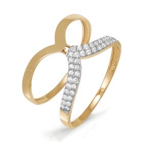 Золотое кольцо КЮЗ Del'ta D113221 с фианитом D113221 фото