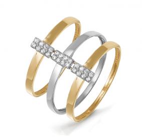 Золотое кольцо КЮЗ Del'ta D113229 с фианитом D113229 фото