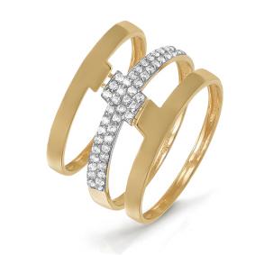 Золотое кольцо КЮЗ Del'ta D113230 с фианитом D113230 фото