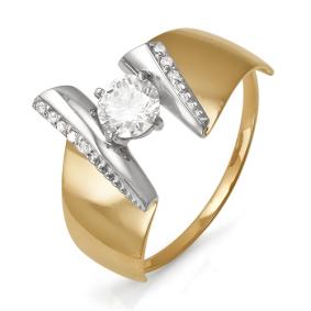 Золотое кольцо КЮЗ Del'ta D113243 с фианитом D113243 фото