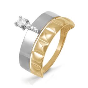 Золотое кольцо КЮЗ Del'ta D113251 с фианитом D113251 фото