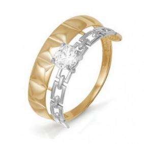 Золотое кольцо КЮЗ Del'ta D113253 с фианитом D113253 фото