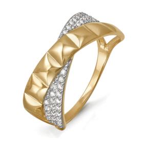 Золотое кольцо КЮЗ Del'ta D113257 с фианитом D113257 фото