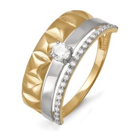 Золотое кольцо КЮЗ Del'ta D113261 с фианитом D113261 фото