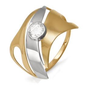 Золотое кольцо КЮЗ Del'ta D113272 с фианитом D113272 фото