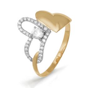 Золотое кольцо КЮЗ Del'ta D113282 с фианитом D113282 фото