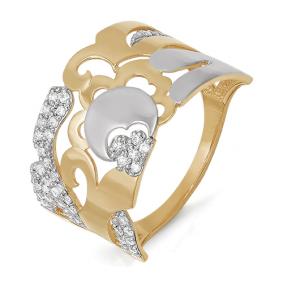 Золотое кольцо КЮЗ Del'ta D113298 с фианитом D113298 фото