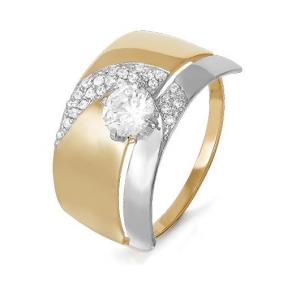 Золотое кольцо КЮЗ Del'ta D113312 с фианитом D113312 фото