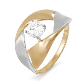 Золотое кольцо КЮЗ Del'ta D113315 с фианитом D113315 фото