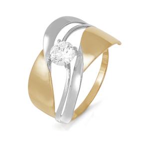 Золотое кольцо КЮЗ Del'ta D113316 с фианитом D113316 фото