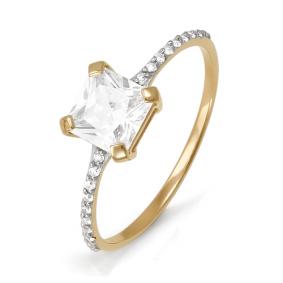 Золотое кольцо КЮЗ Del'ta D113332 с фианитом D113332 фото