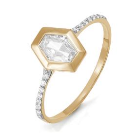 Золотое кольцо КЮЗ Del'ta D113334 с фианитом D113334 фото