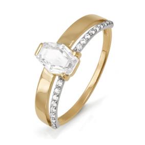 Золотое кольцо КЮЗ Del'ta D113338 с фианитом D113338 фото