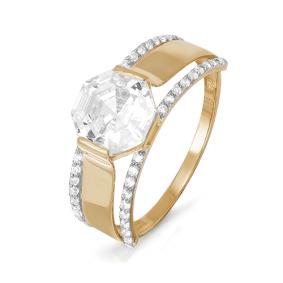 Золотое кольцо КЮЗ Del'ta D113343 с фианитом D113343 фото