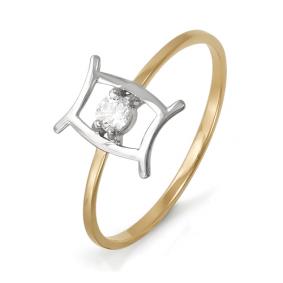 Золотое кольцо КЮЗ Del'ta D113368 с фианитом D113368 фото