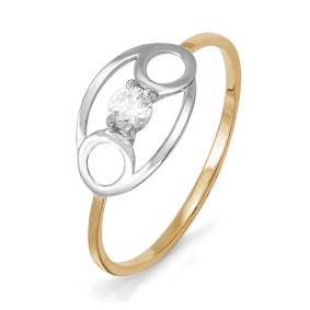 Золотое кольцо КЮЗ Del'ta D113369 с фианитом D113369 фото