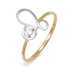 Золотое кольцо КЮЗ Del'ta D113370 с фианитом D113370 фото