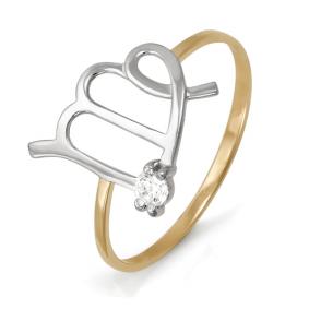 Золотое кольцо КЮЗ Del'ta D113371 с фианитом D113371 фото