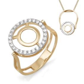 Золотое кольцо знак зодиака Телец КЮЗ Del'ta с фианитом D113379 D113379 фото