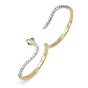 Золотое кольцо КЮЗ Del'ta D113396 с фианитом и кварцем D113396 фото