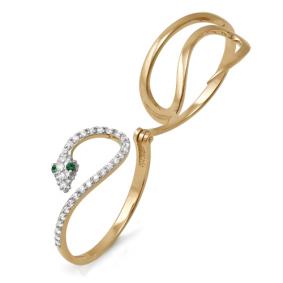 Золотое кольцо КЮЗ Del'ta D113405 с фианитом и кварцем D113405 фото