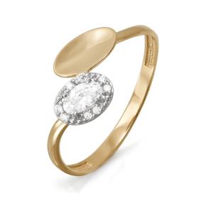 Золотое кольцо КЮЗ Del'ta D113413 с фианитом D113413 фото