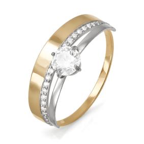 Золотое кольцо КЮЗ Del'ta D113417 с фианитом D113417 фото