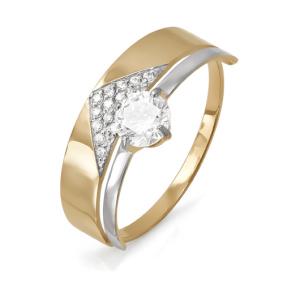 Золотое кольцо КЮЗ Del'ta D113423 с фианитом D113423 фото