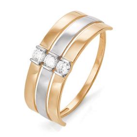 Золотое кольцо КЮЗ Del'ta D113425 с фианитом D113425 фото