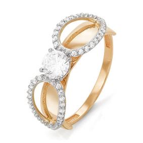 Золотое кольцо КЮЗ Del'ta D113433 с фианитом D113433 фото