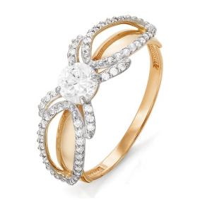 Золотое кольцо КЮЗ Del'ta D113434 с фианитом D113434 фото