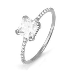 Кольцо из белого золота КЮЗ Del'ta D113440 с фианитом D113440 фото