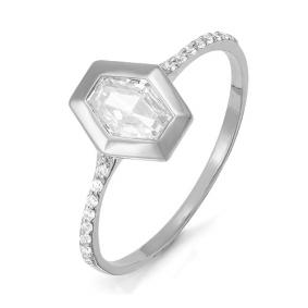 Кольцо из белого золота КЮЗ Del'ta D113442 с фианитом D113442 фото