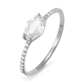 Кольцо из белого золота КЮЗ Del'ta D113446 с фианитом D113446 фото