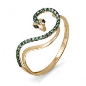 Золотое кольцо КЮЗ Del'ta D113449 с фианитом и кварцем D113449 фото