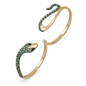 Золотое кольцо КЮЗ Del'ta D113453 с фианитом и кварцем D113453 фото