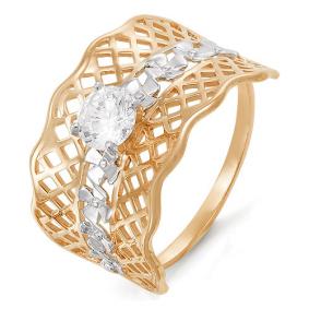 Золотое кольцо КЮЗ Del'ta D113474 с фианитом D113474 фото