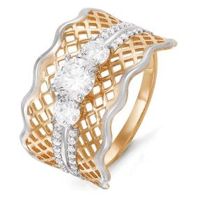 Золотое кольцо КЮЗ Del'ta D113475 с фианитом D113475 фото