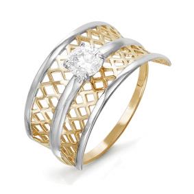 Золотое кольцо КЮЗ Del'ta D113476 с фианитом D113476 фото